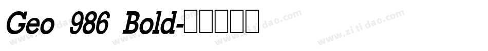 Geo 986 Bold字体转换